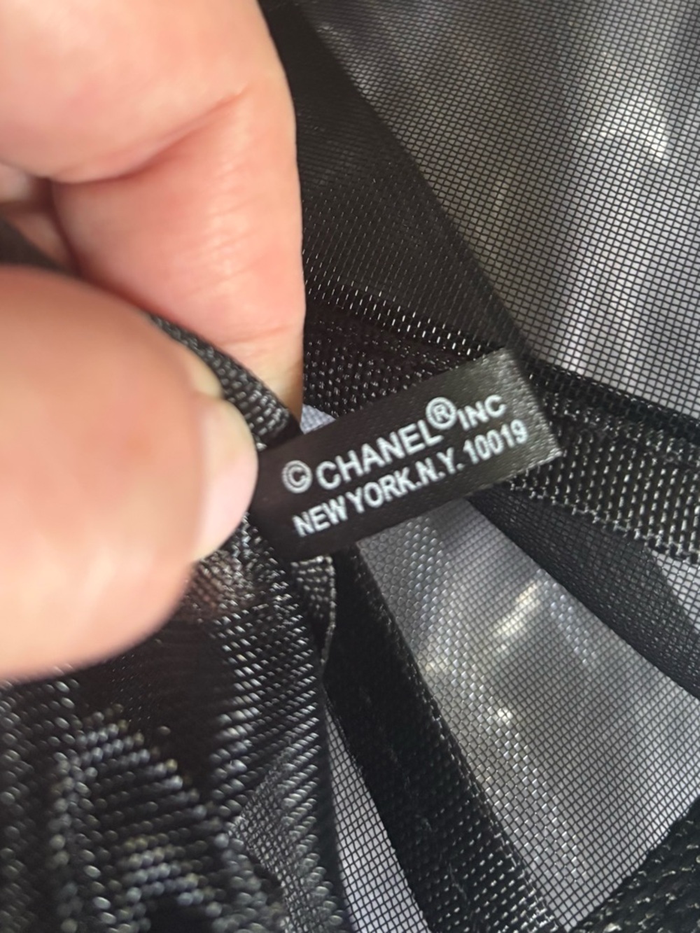 CC Black Mesh Tote with Pouch - Picture 2 of 9